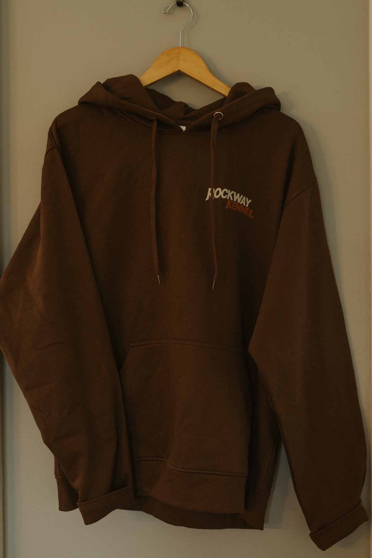 Front of the brown Rockway hoodie